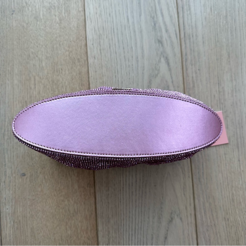 🆕 Cult Gaia Slouchy Pink Mini Crystal Embellished Shoulder Bag - Picture 9 of 17